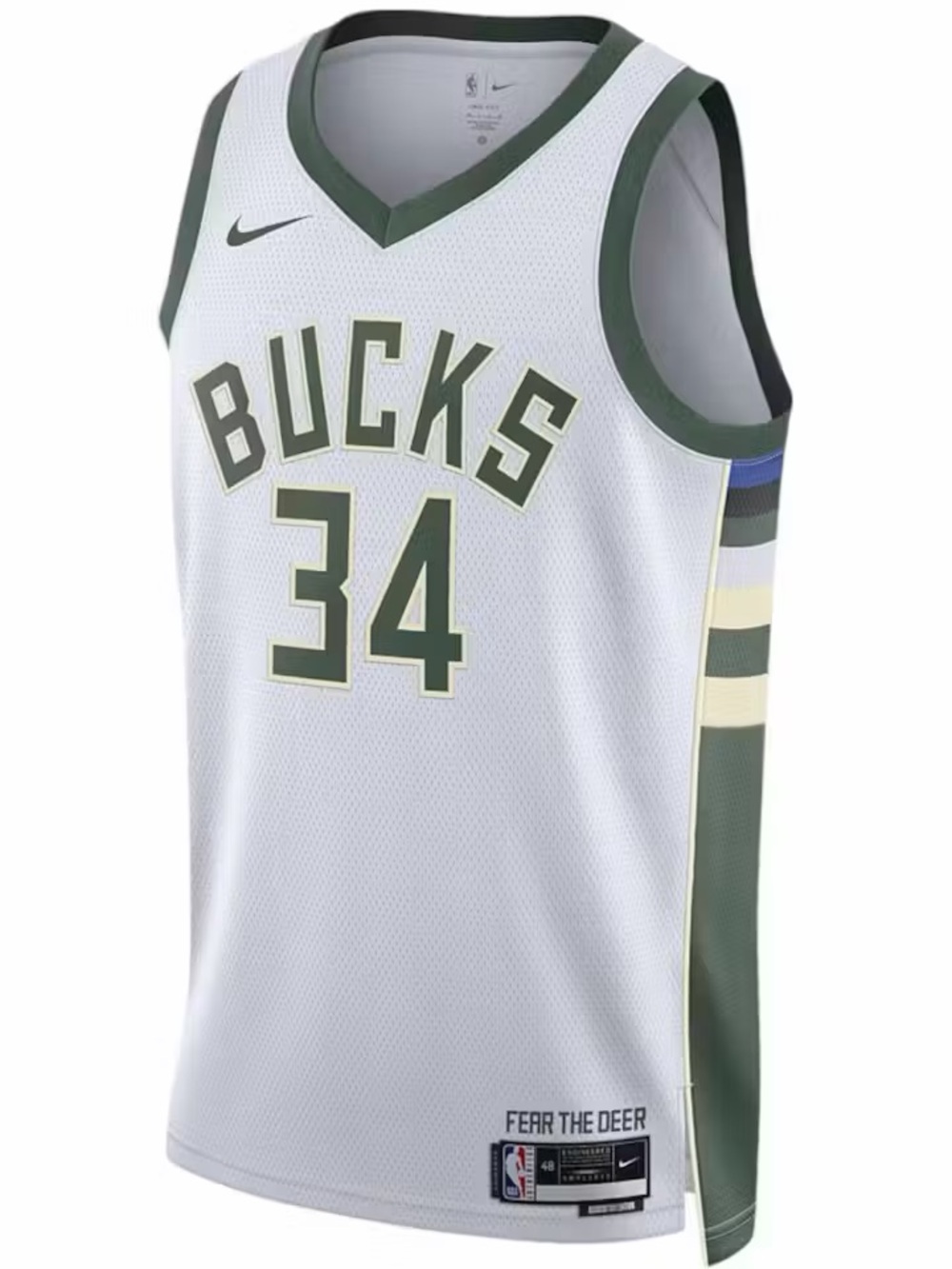Nike White & Dark Green Milwaukee Bucks Giannis #34 Jersey